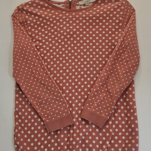 LOFT Sweaters - LOFT Pink Polka Dot Sweater
